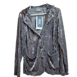 Silverado Women's Jacket Cruched Velvet Gray Shimmer Western-core Classic Sz S
